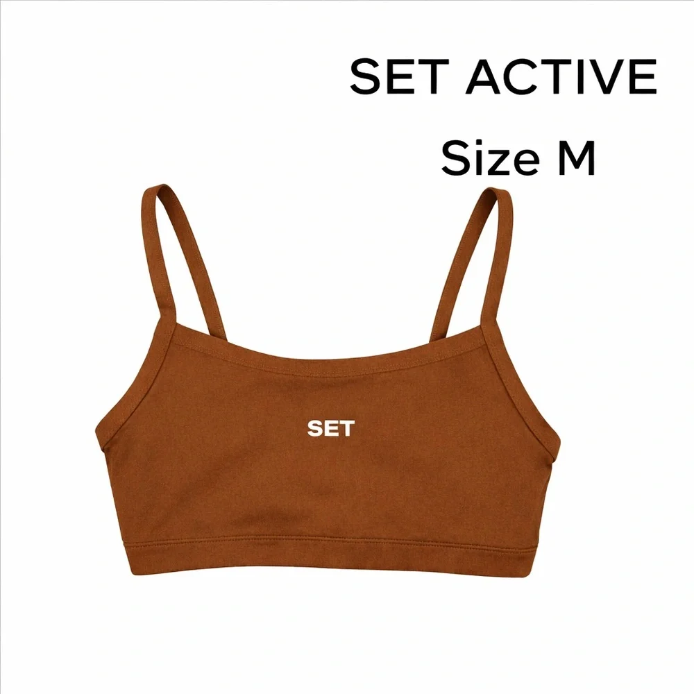 SET Active Women's Tan Sports Bra - Picture 1 of 5